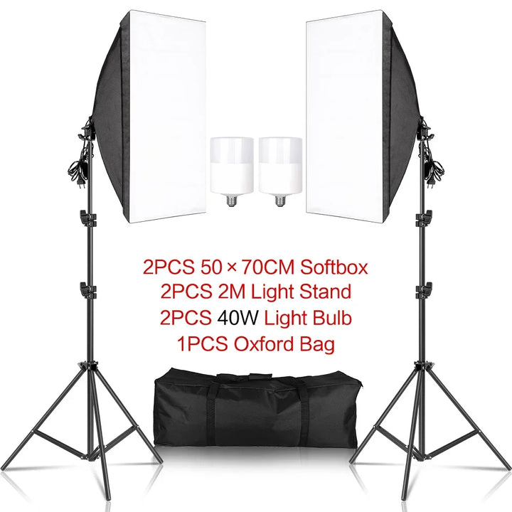 70W Softbox Lighting Kits with Tripod Stand Single