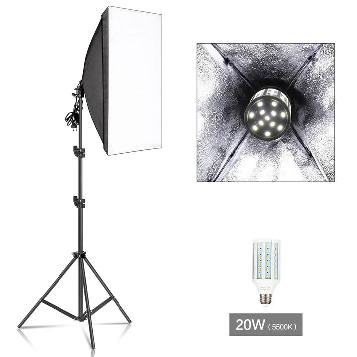 70W Softbox Lighting Kits with Tripod Stand Single