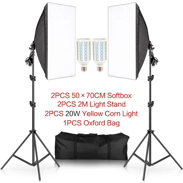 70W Softbox Lighting Kits with Tripod Stand Single