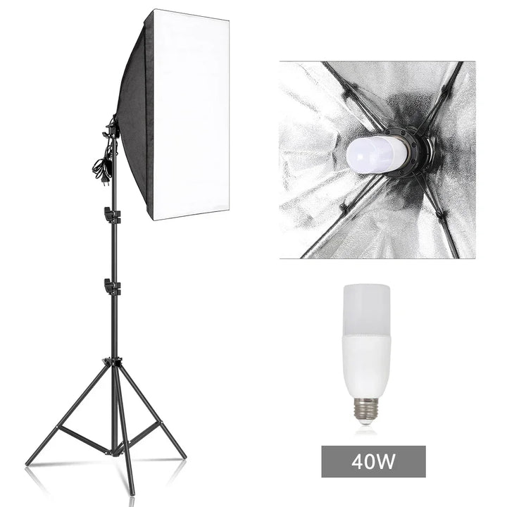 70W Softbox Lighting Kits with Tripod Stand Single