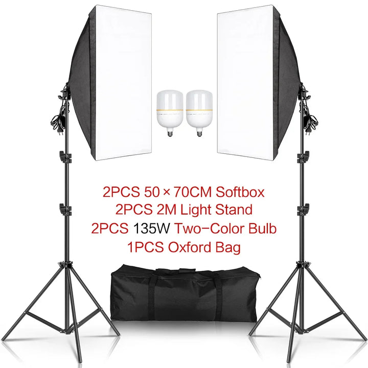 70W Softbox Lighting Kits with Tripod Stand Single