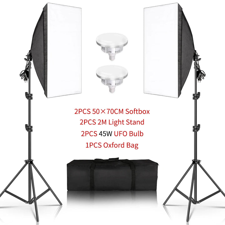 70W Softbox Lighting Kits with Tripod Stand Single