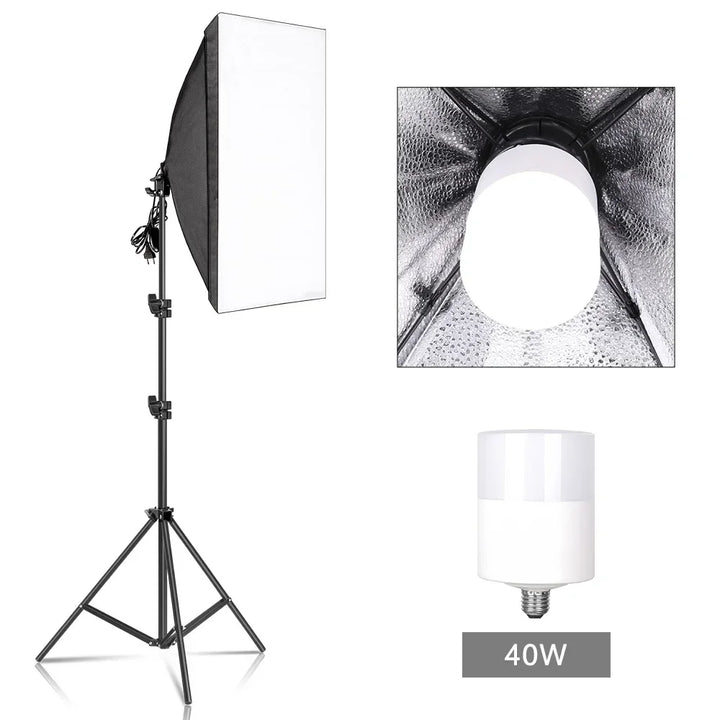 70W Softbox Lighting Kits with Tripod Stand Single