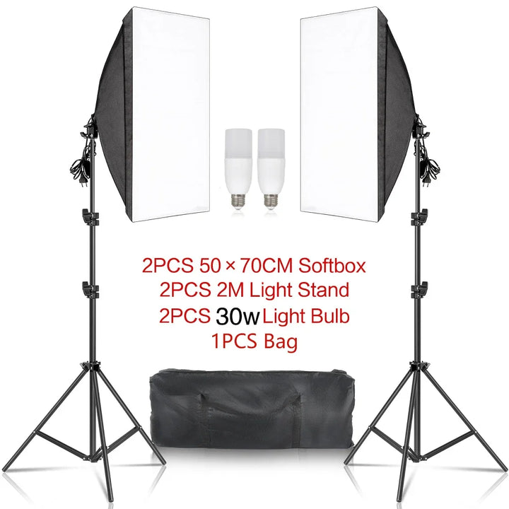 70W Softbox Lighting Kits with Tripod Stand Single